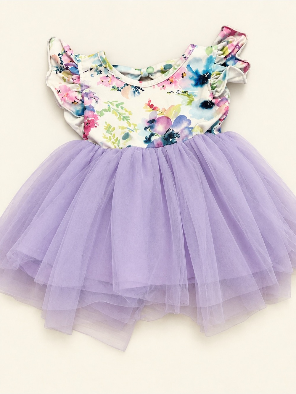Floral Bodice Lavender Tulle Kids Costume Dress- Eliza & Co- 12-18 months